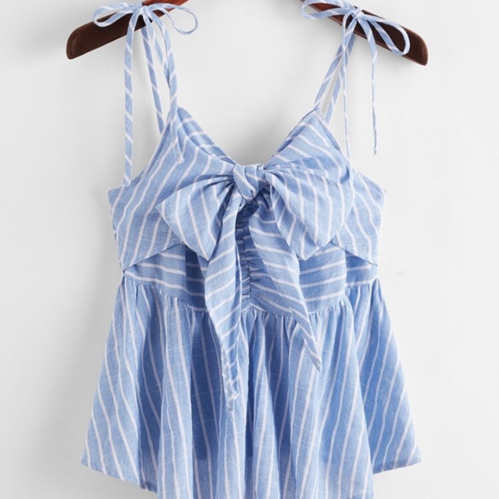Bow Detail Stripe Blouse